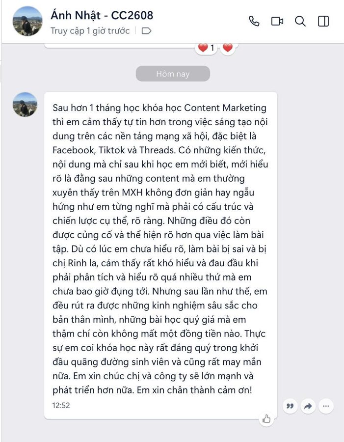 Feedback học viên Mar.