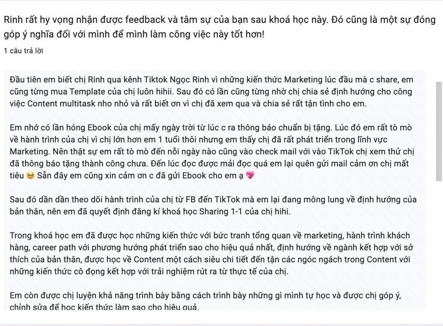Feedback học viên Mar.